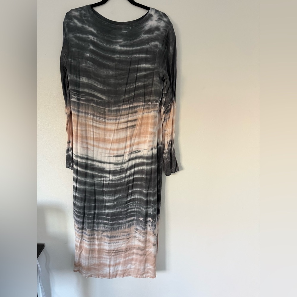 Anthropologie/Dolan Gray and Coral Tie-Dye Long Sleeve Midi Dress - Picture 3 of 6